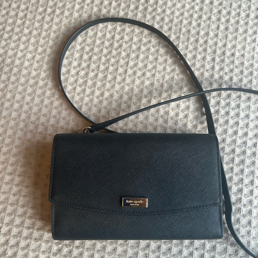 Saffiano Leather Crossbody Wallet with Removable Strap